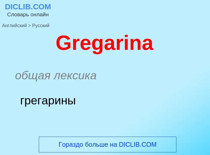 Как переводится Gregarina на Русский язык