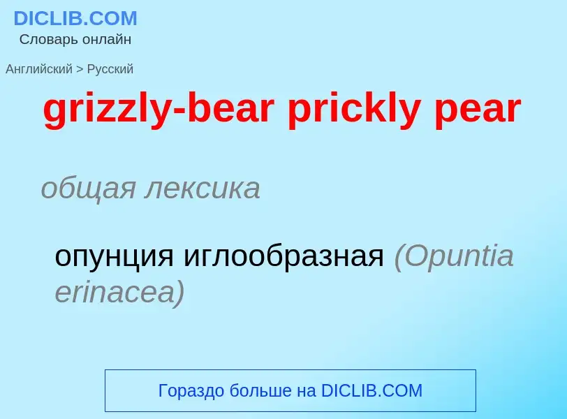 Как переводится grizzly-bear prickly pear на Русский язык