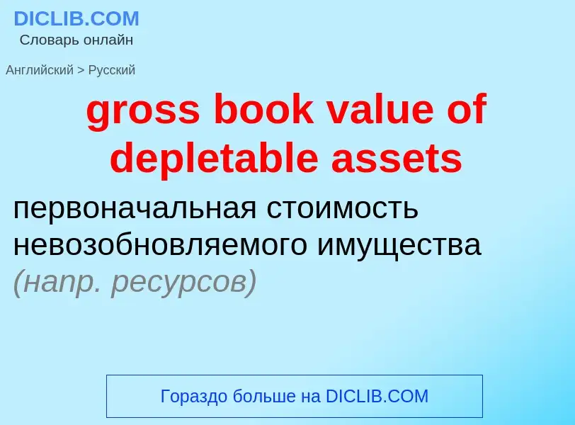 Μετάφραση του &#39gross book value of depletable assets&#39 σε Ρωσικά