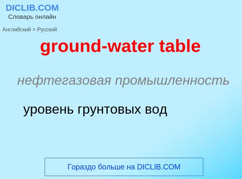 Как переводится ground-water table на Русский язык