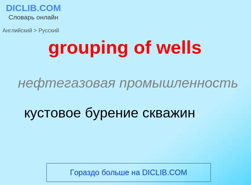 Как переводится grouping of wells на Русский язык