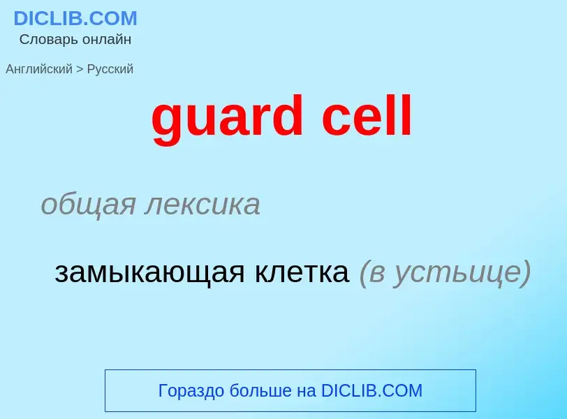 Vertaling van &#39guard cell&#39 naar Russisch