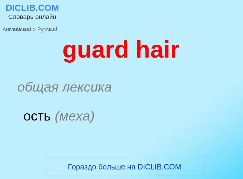 Vertaling van &#39guard hair&#39 naar Russisch