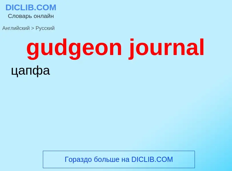 What is the Russian for gudgeon journal? Translation of &#39gudgeon journal&#39 to Russian