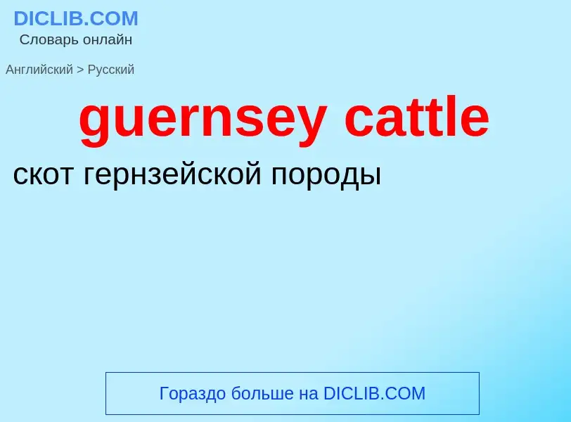 Vertaling van &#39guernsey cattle&#39 naar Russisch