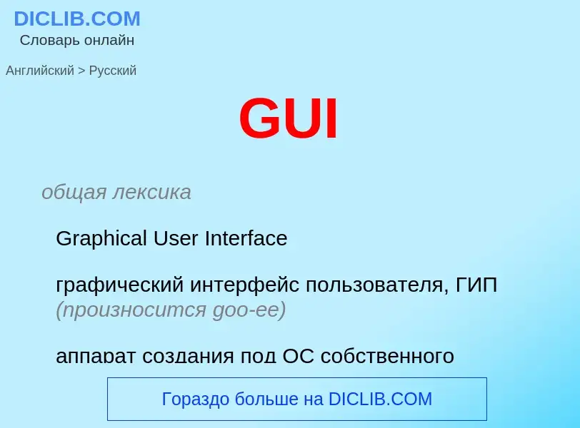 Как переводится GUI на Русский язык