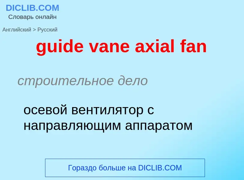 Vertaling van &#39guide vane axial fan&#39 naar Russisch