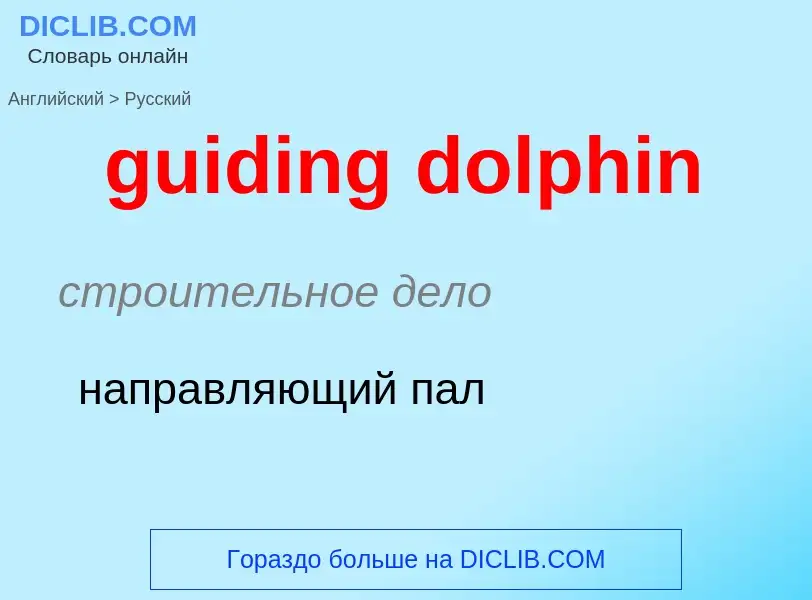 What is the Russian for guiding dolphin? Translation of &#39guiding dolphin&#39 to Russian