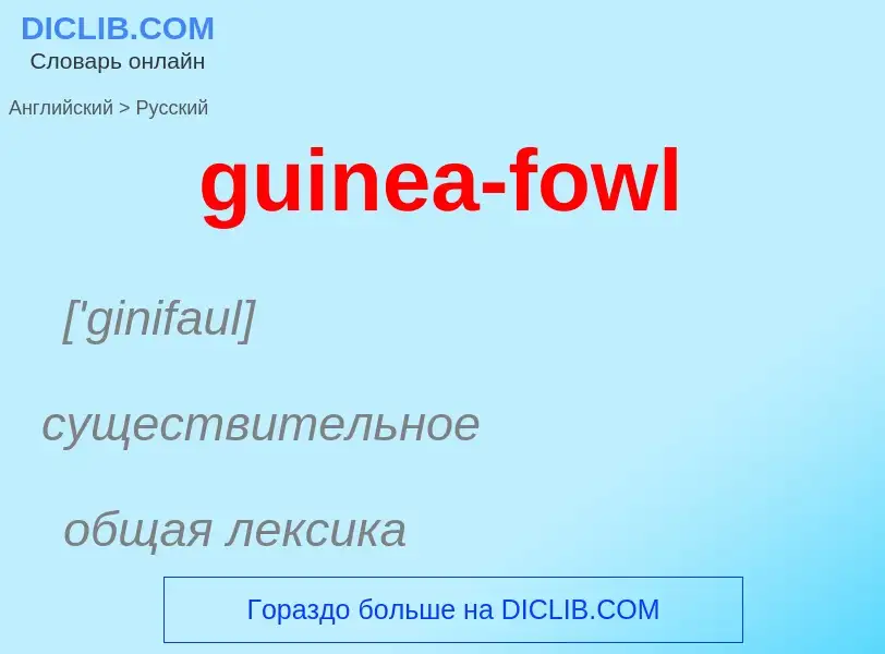 Vertaling van &#39guinea-fowl&#39 naar Russisch