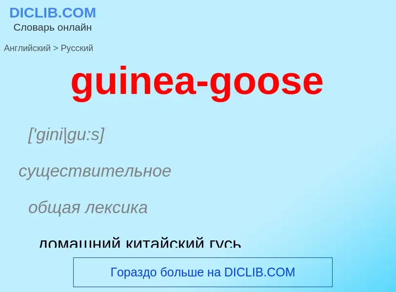 Vertaling van &#39guinea-goose&#39 naar Russisch