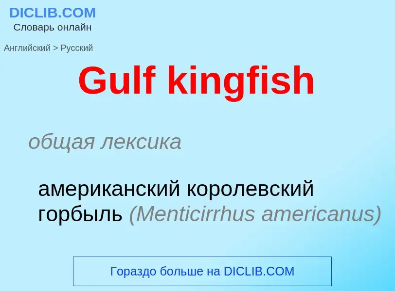 Как переводится Gulf kingfish на Русский язык