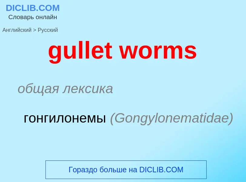 Vertaling van &#39gullet worms&#39 naar Russisch