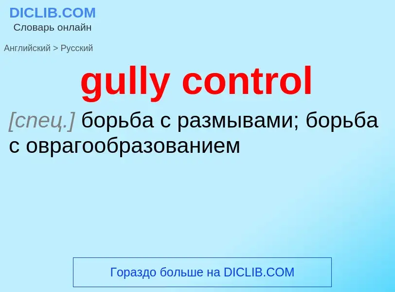 Vertaling van &#39gully control&#39 naar Russisch