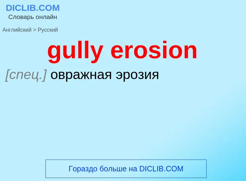 Vertaling van &#39gully erosion&#39 naar Russisch