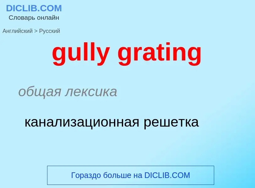 Vertaling van &#39gully grating&#39 naar Russisch