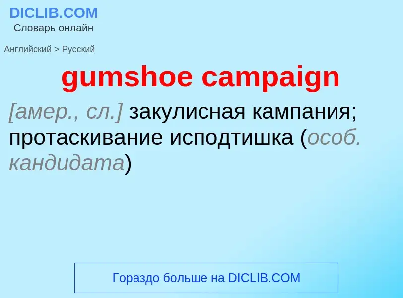 Vertaling van &#39gumshoe campaign&#39 naar Russisch