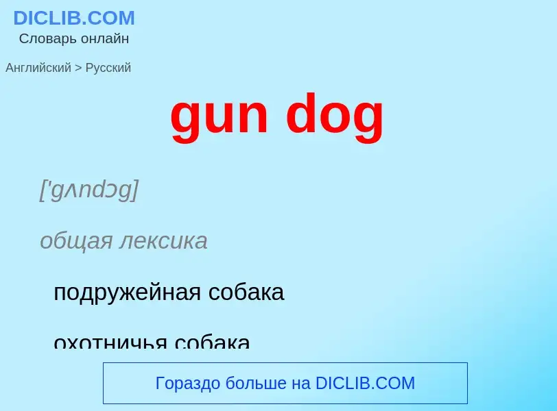 Vertaling van &#39gun dog&#39 naar Russisch