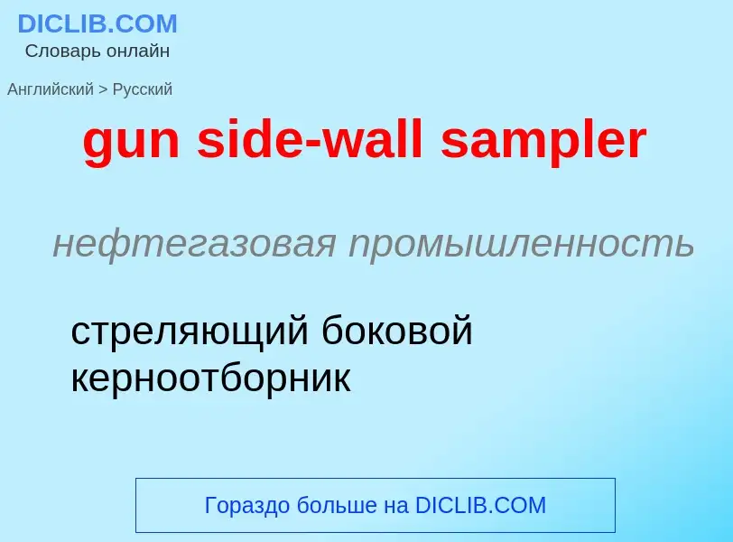 Как переводится gun side-wall sampler на Русский язык