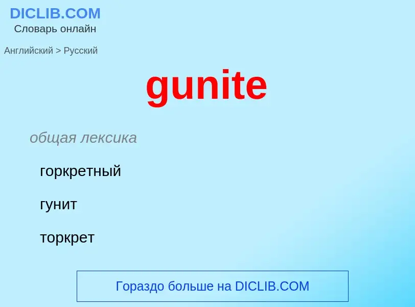 Как переводится gunite на Русский язык