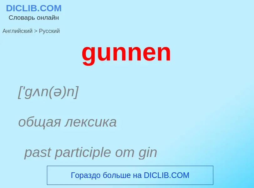 Как переводится gunnen на Русский язык