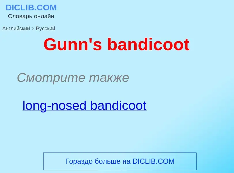 Как переводится Gunn's bandicoot на Русский язык