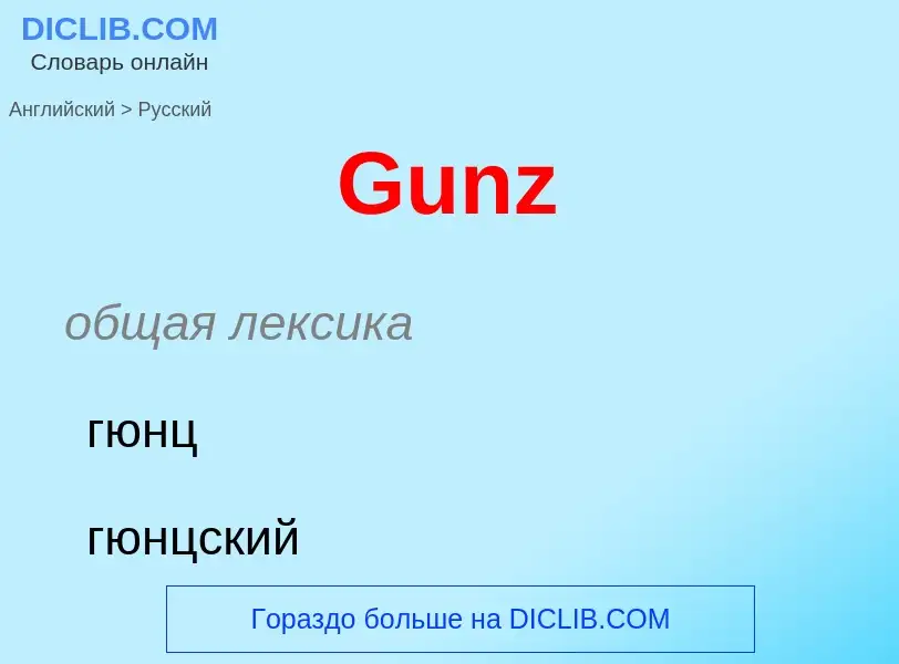 Как переводится Gunz на Русский язык