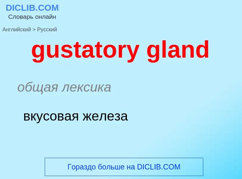 Как переводится gustatory gland на Русский язык