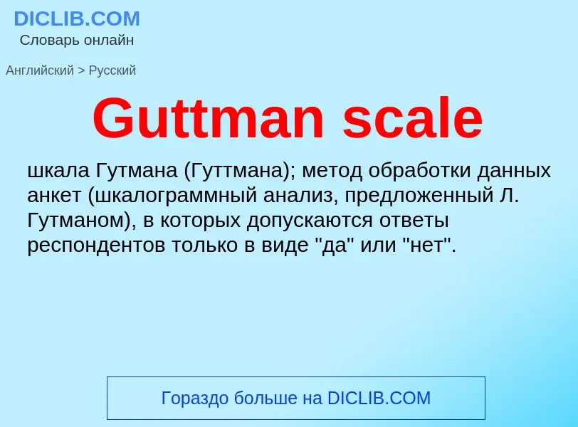 Как переводится Guttman scale на Русский язык