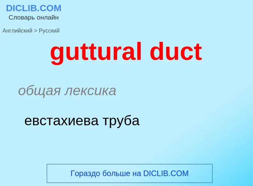 Μετάφραση του &#39guttural duct&#39 σε Ρωσικά