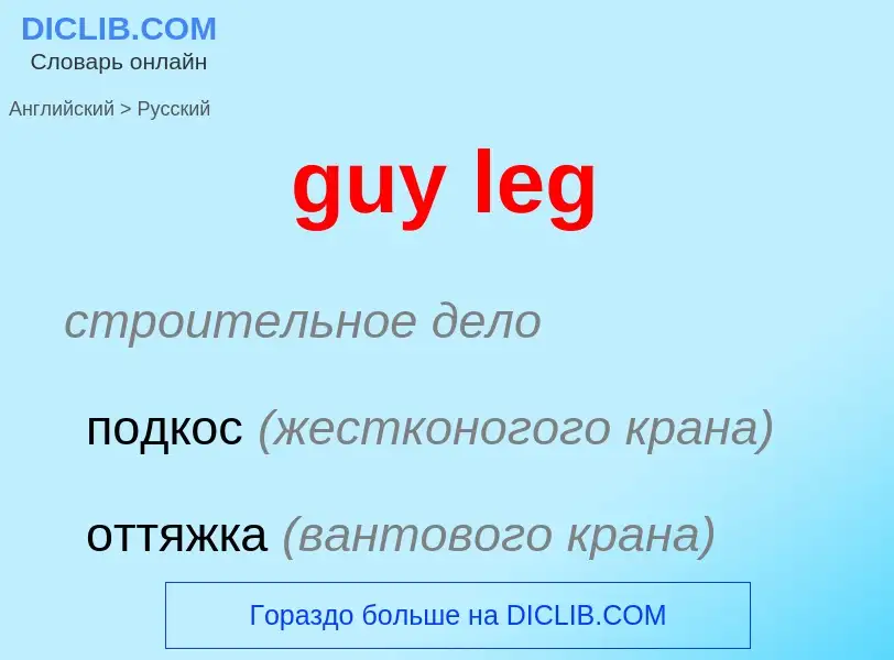 Как переводится guy leg на Русский язык