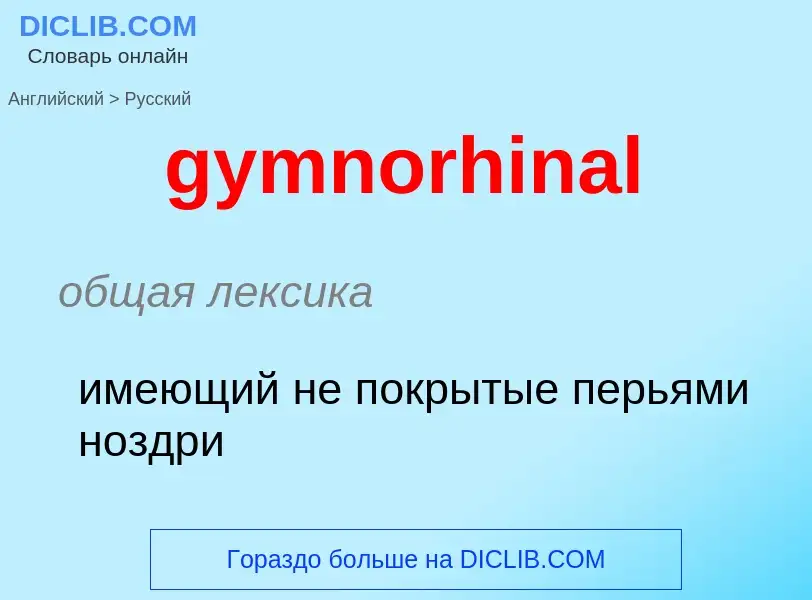 Как переводится gymnorhinal на Русский язык