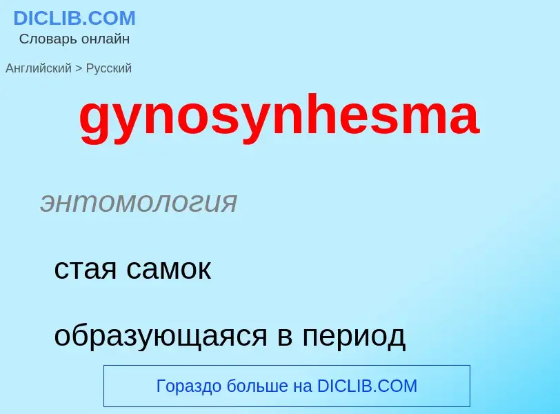 Как переводится gynosynhesma на Русский язык