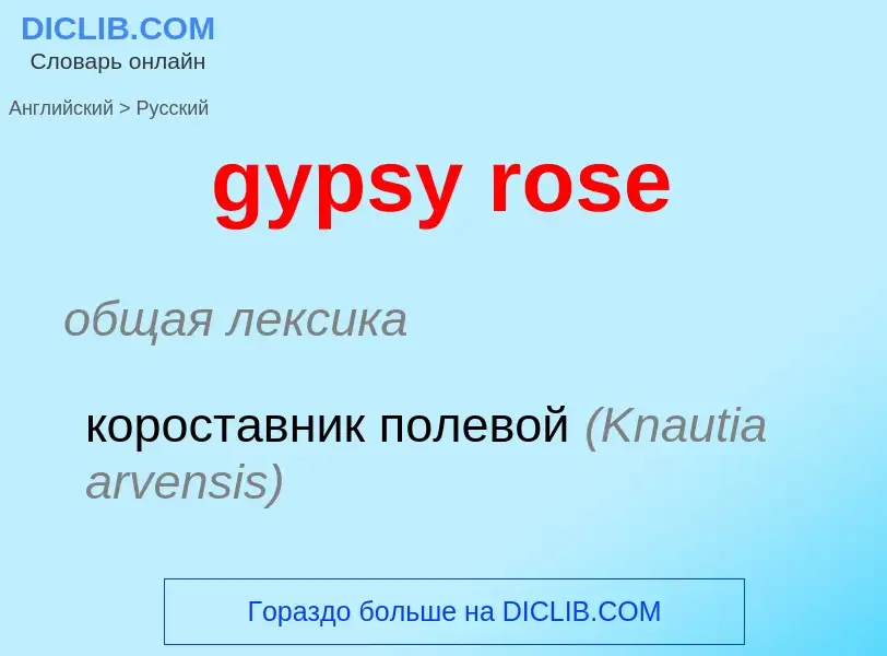 Как переводится gypsy rose на Русский язык