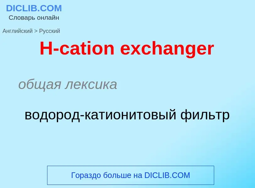 Vertaling van &#39H-cation exchanger&#39 naar Russisch