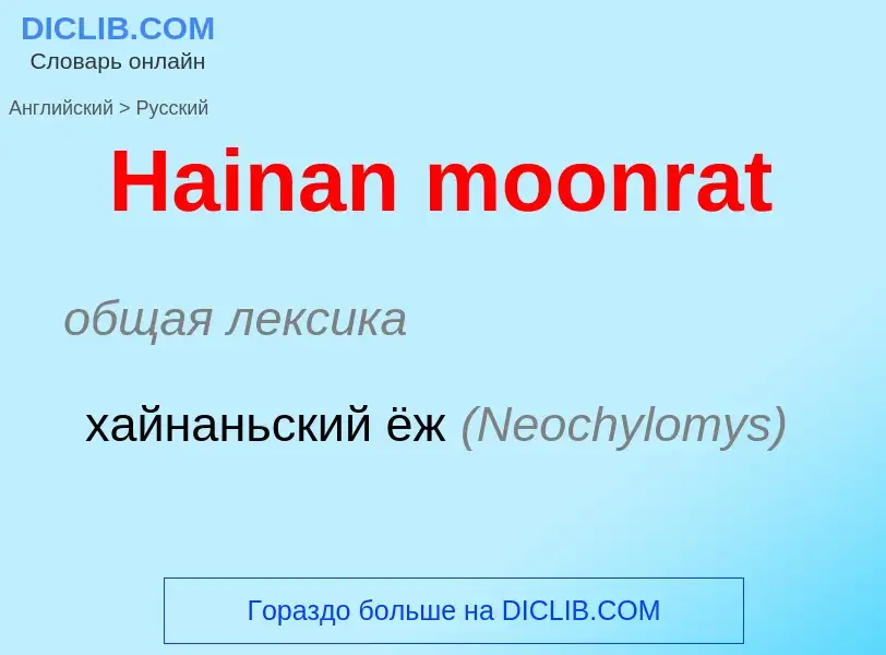 Как переводится Hainan moonrat на Русский язык