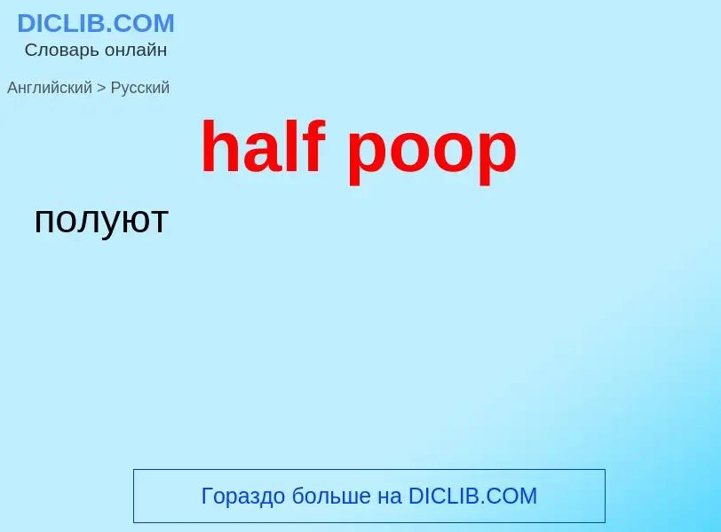 Как переводится half poop на Русский язык