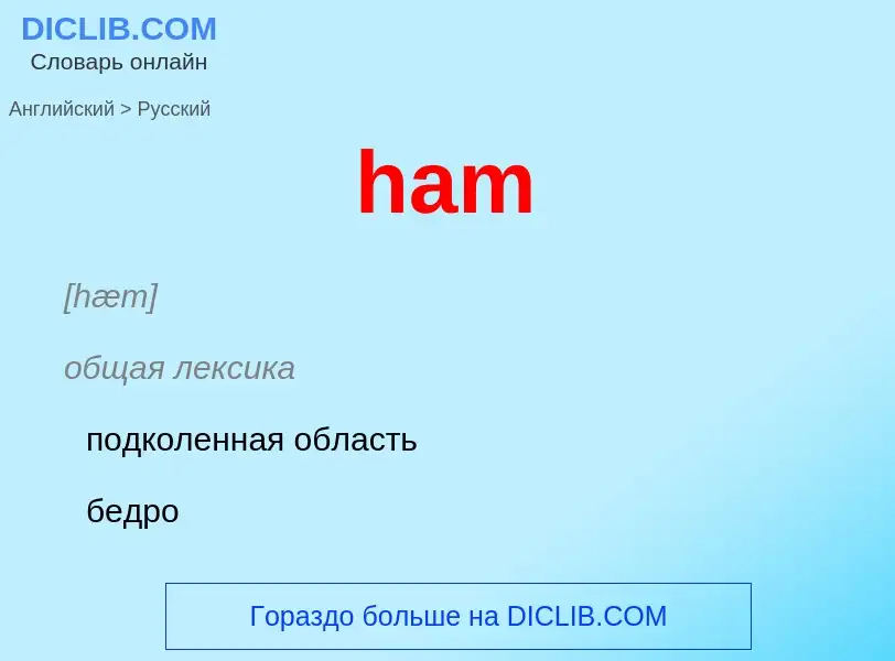 Como se diz ham em Russo? Tradução de &#39ham&#39 em Russo