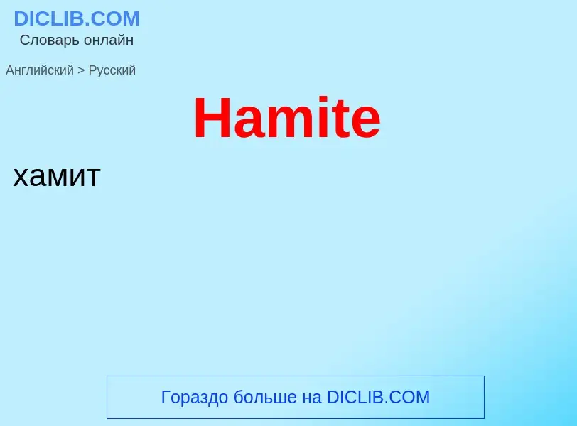 Как переводится Hamite на Русский язык