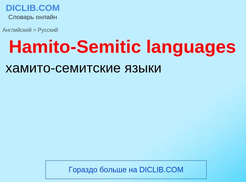 Как переводится Hamito-Semitic languages на Русский язык