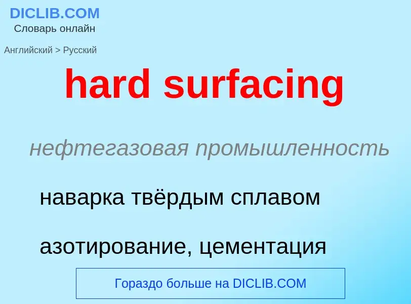 What is the Russian for hard surfacing? Translation of &#39hard surfacing&#39 to Russian