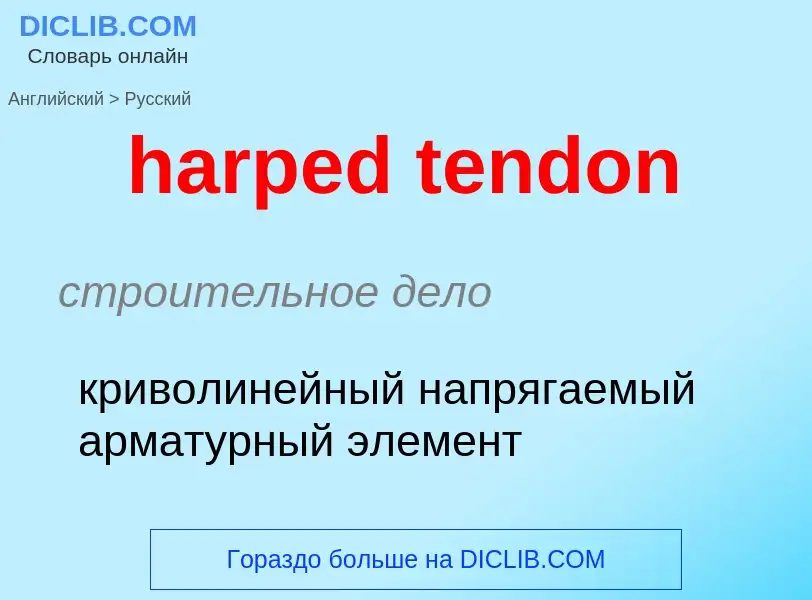 Как переводится harped tendon на Русский язык