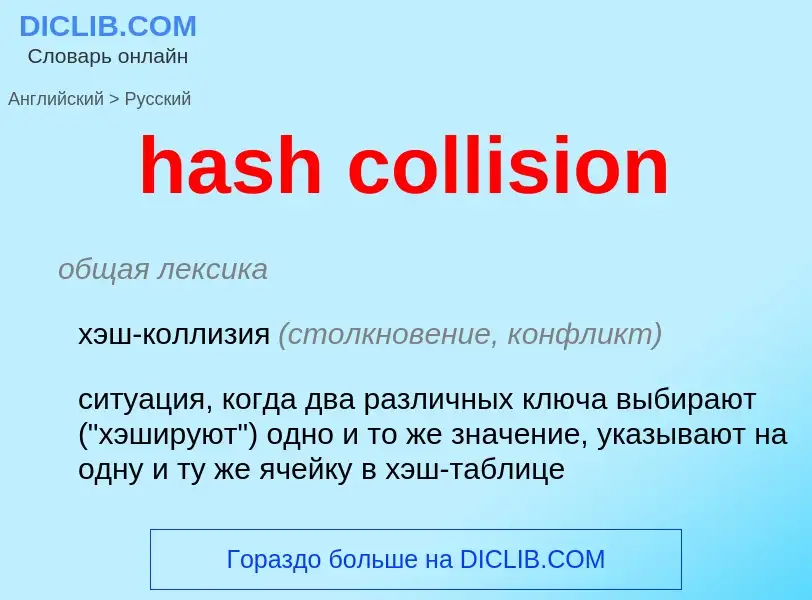 Как переводится hash collision на Русский язык