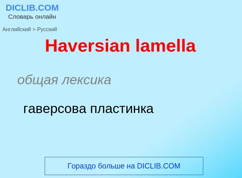 Как переводится Haversian lamella на Русский язык