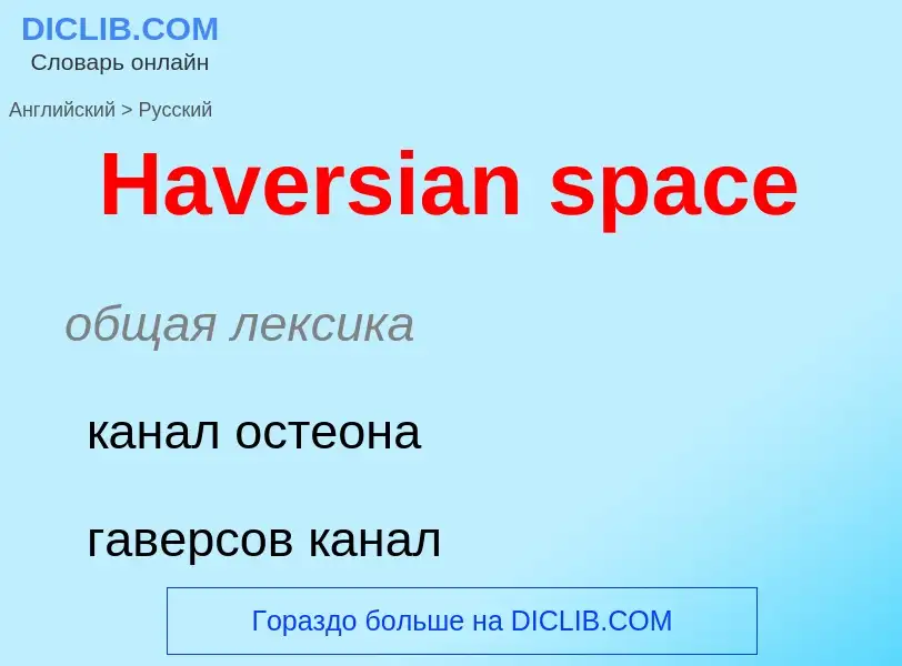 Как переводится Haversian space на Русский язык