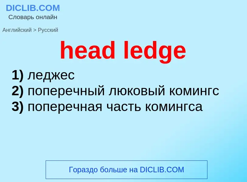 What is the Russian for head ledge? Translation of &#39head ledge&#39 to Russian