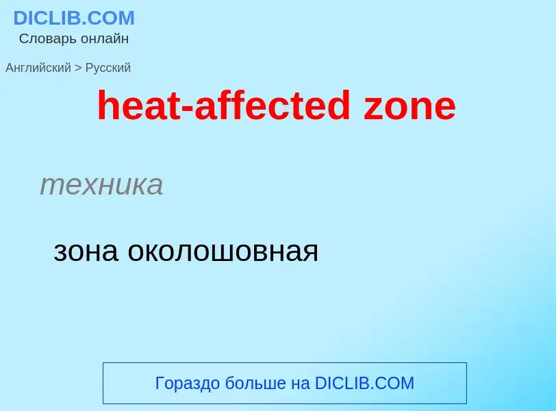 Como se diz heat-affected zone em Russo? Tradução de &#39heat-affected zone&#39 em Russo