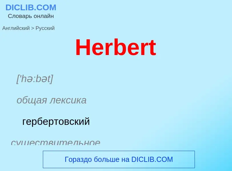 Как переводится Herbert на Русский язык