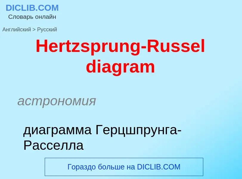 Как переводится Hertzsprung-Russel diagram на Русский язык