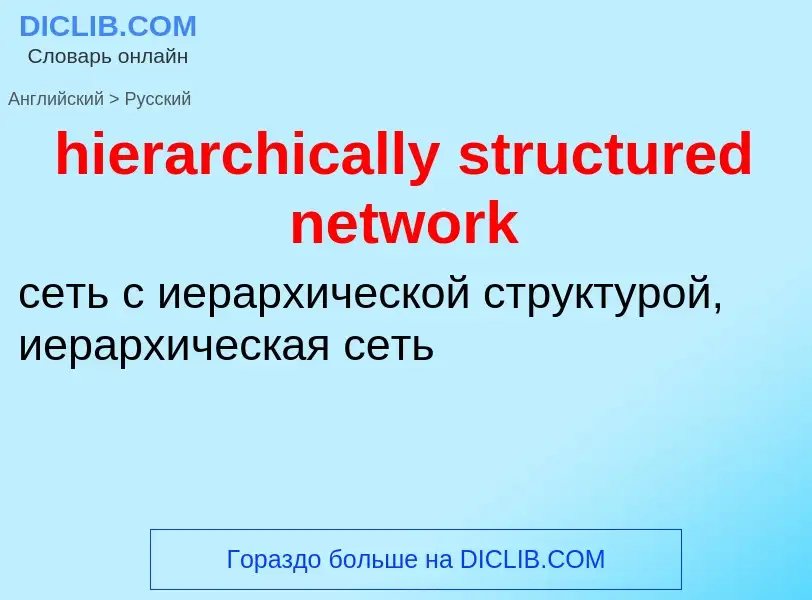 Como se diz hierarchically structured network em Russo? Tradução de &#39hierarchically structured ne