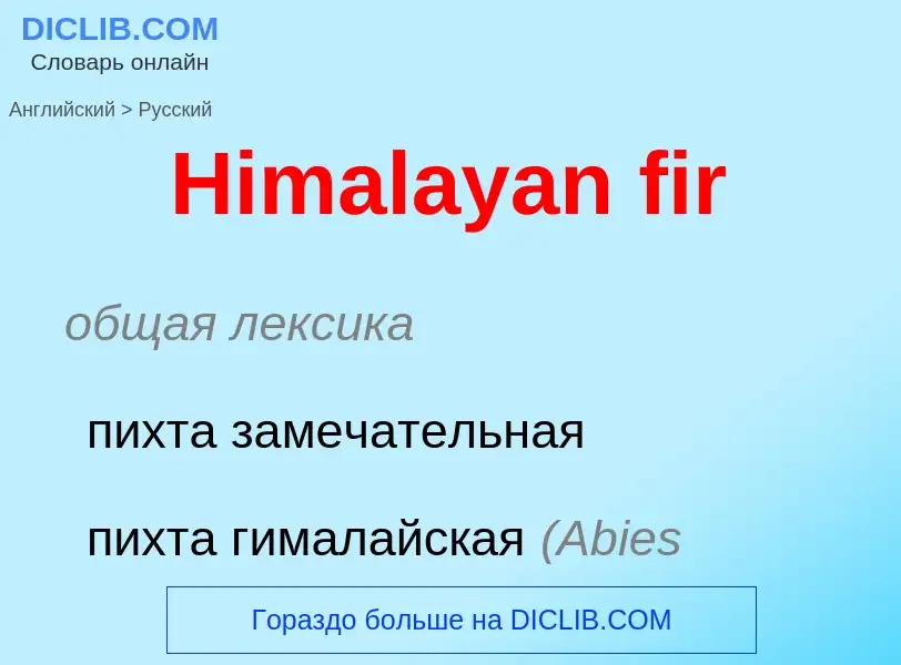 Μετάφραση του &#39Himalayan fir&#39 σε Ρωσικά